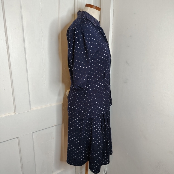 Vintage 80s Anegada's Skirt & Top Set Navy White Polka Dot Womens Size XS/S - Picture 6 of 16